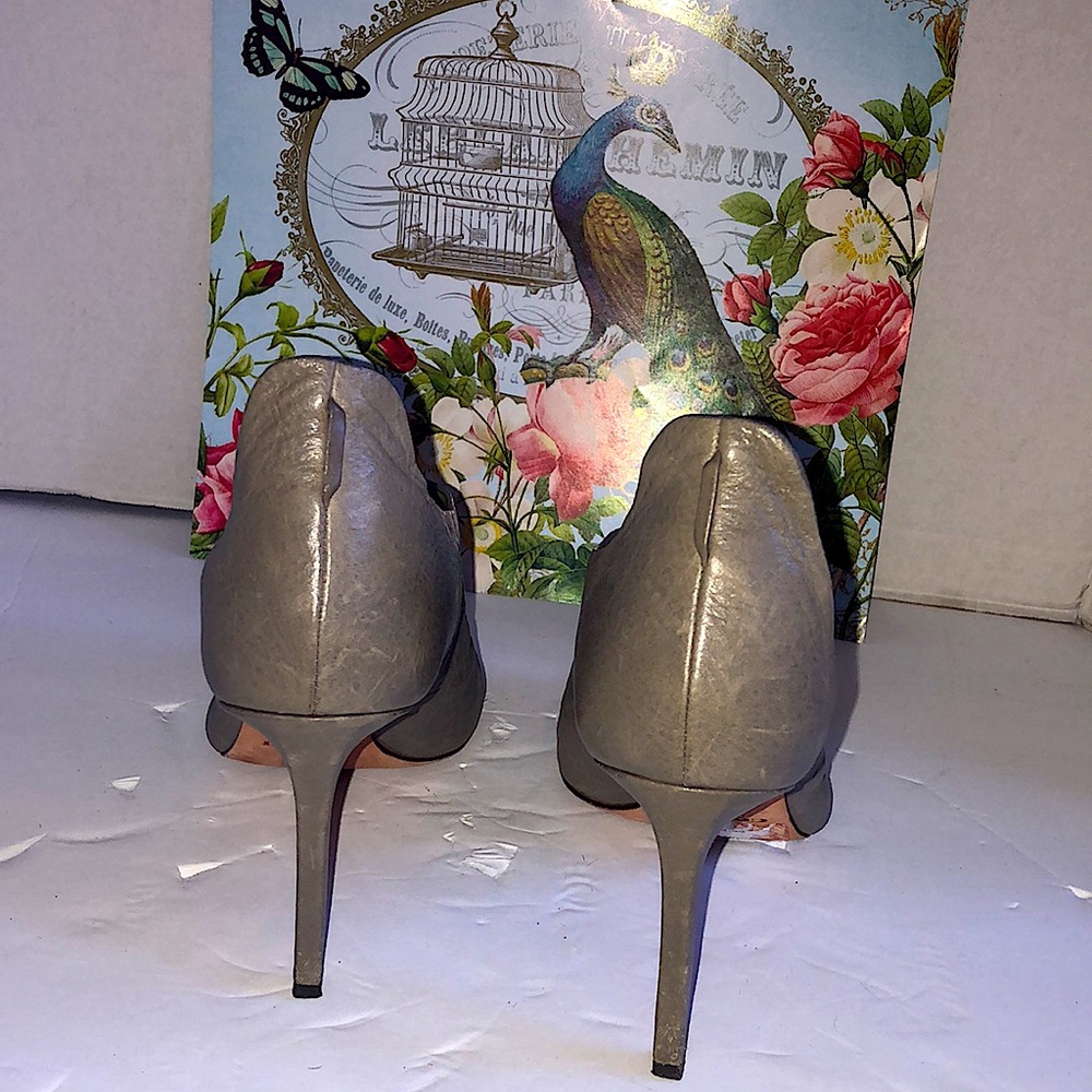 Coach designer heels Manhattan beige taupe color leather rare sz6.5 - Picture 11 of 13
